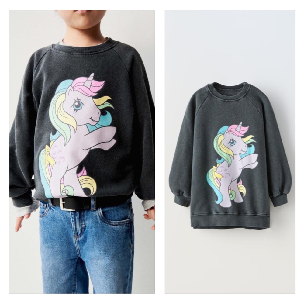 NWT Zara organic cotton blend my little pony sweatshirt